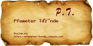 Pfemeter Tünde névjegykártya